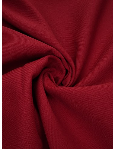 Tissu gabardine polyester - Rouge foncé