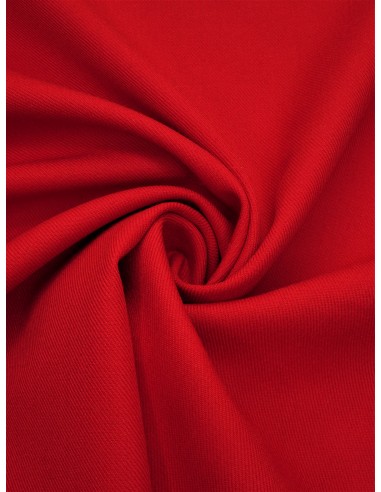 Tissu gabardine polyester/laine - Rouge