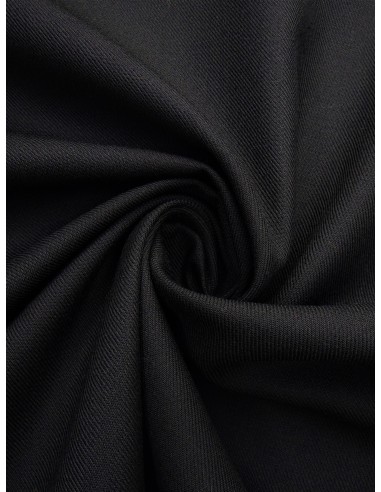 Tissu gabardine polyester/laine - Noir