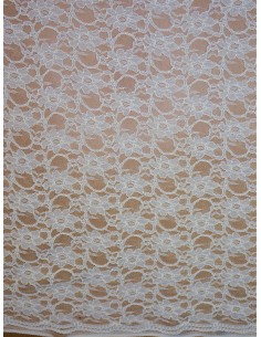 Tissu dentelle rebrodée  -...