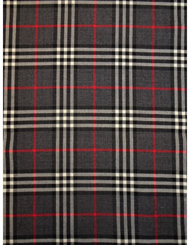 Tissu laine imprimée motif écossais -...
