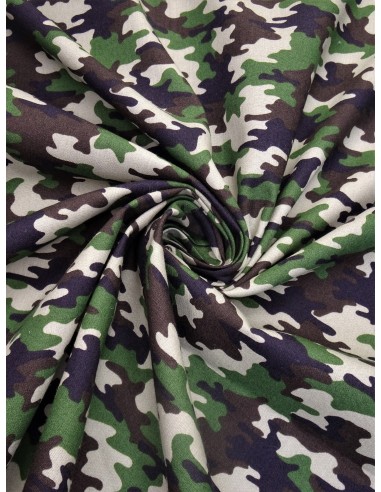 Tissu coton imprimé motif camouflage