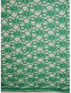 Tissu dentelle rebrodée - Vert