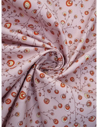 Tissu coton bio imprimé motif fleurs...