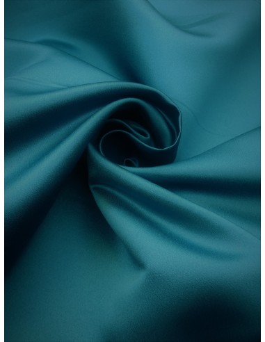 Tissu satin duchesse - Bleu Canard