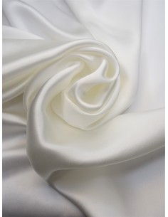 Tissu satin de soie - Blanc