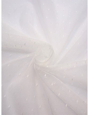 Tissu tulle plumetis - Blanc cassé