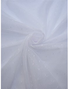Tissu tulle plumetis - Blanc