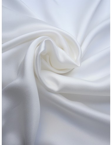 Tissu crêpe satin lavé soie - Blanc