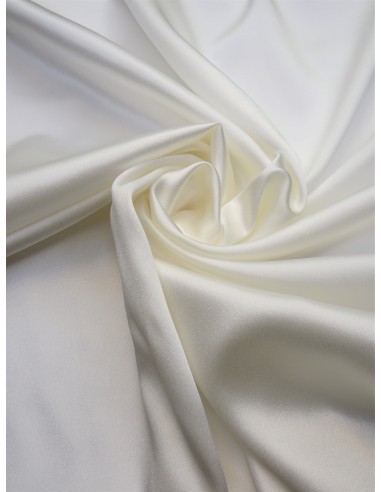 Tissu Crêpe satin stretch - Blanc cassé