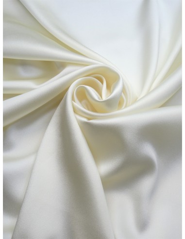 Tissu Crêpe satin stretch - Ivoire