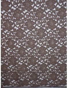 Tissu dentelle - Marron