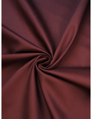 Tissu satin de coton - Marron bordeaux