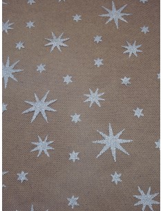 Tulle blanc motif étoile...
