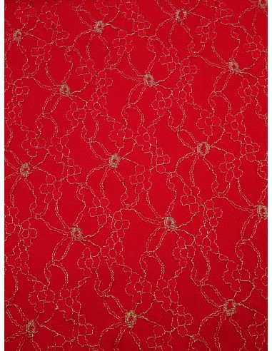 Dentelle - Rouge Lurex or