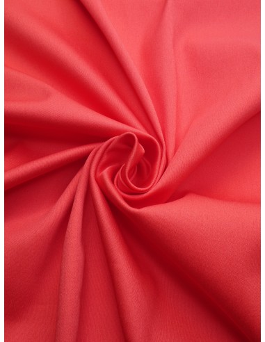 Tissu satin de coton - Corail