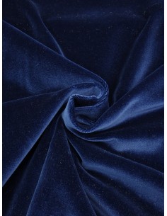 Tissu Velours lisse - Bleu...