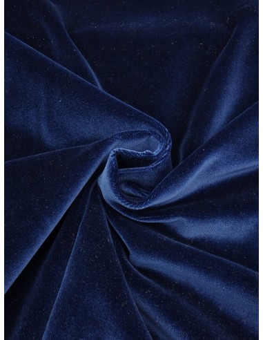 Tissu Velours lisse - Bleu foncé