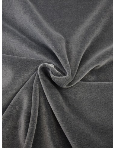 Tissu Velours lisse - Gris