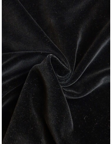 Tissu Velours lisse - Noir