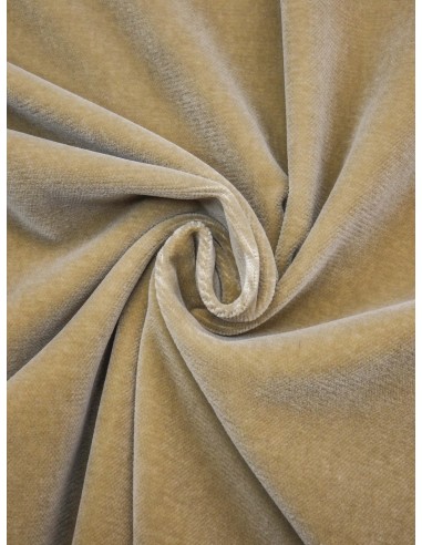 Tissu Velours lisse - Beige