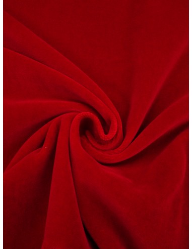 Tissu Velours lisse - Rouge