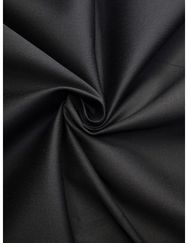 Tissu satin de coton - Noir