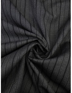 Tissu serge à rayure - Gris