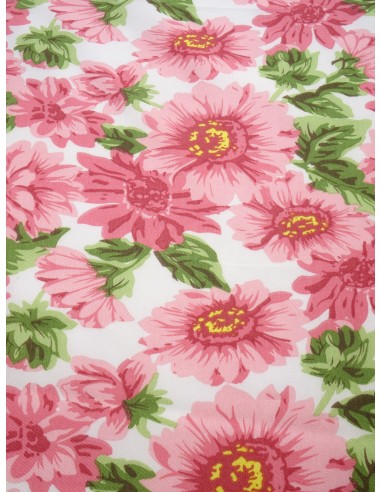 Tissu polyester imprimé motif fleurs...