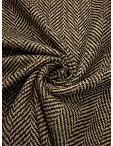 Tissu Chevron Marron/Beige