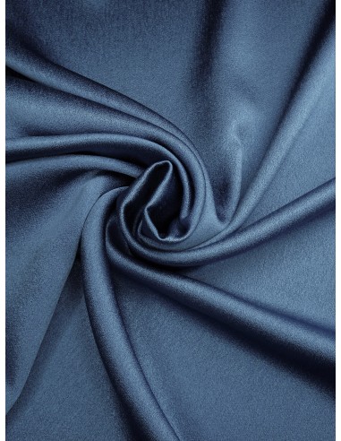 Crêpe satin réversible - Bleu Pétrole