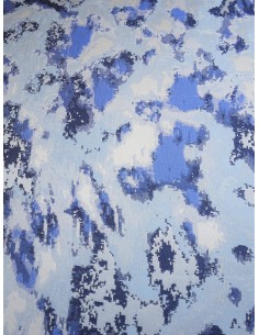 Tissu damassé  Bleu 2