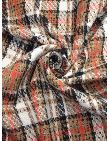 Tissu Style lainage écossais - Beige