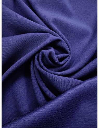 Tissu laine envers satin - Bleu dur