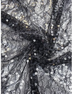 Tissu dentelle à sequins-... 2