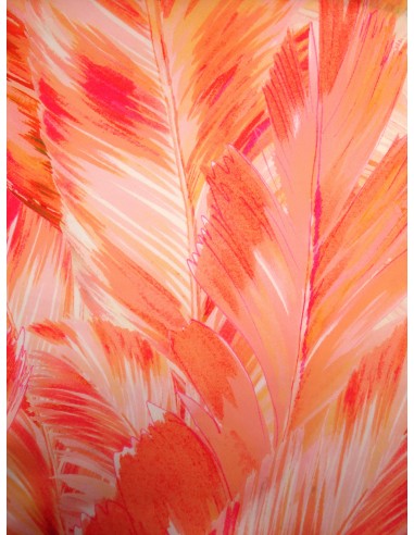 Tissu polyester imprimé motif plumes