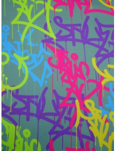 Tissu molleton imprimé -...