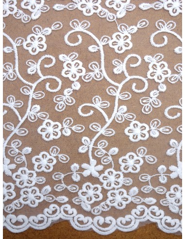 Tissu dentelle - Blanc cassé