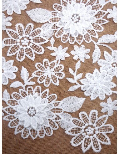 Tissu dentelle - Blanc cassé