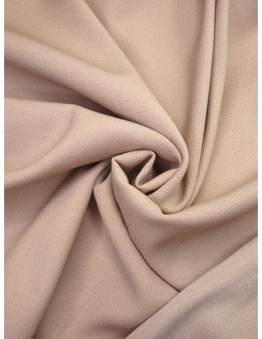 Tissu laine envers satin - Beige