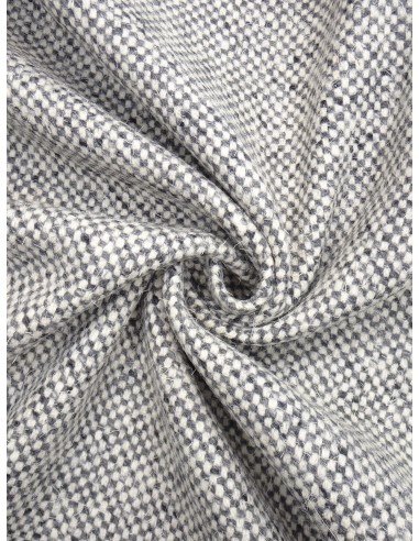 Tissu Lainage - Gris/Blanc