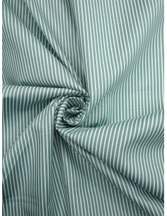 Tissu coton fines rayures -...