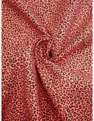 Tissu coton imprimé motif léopard -...