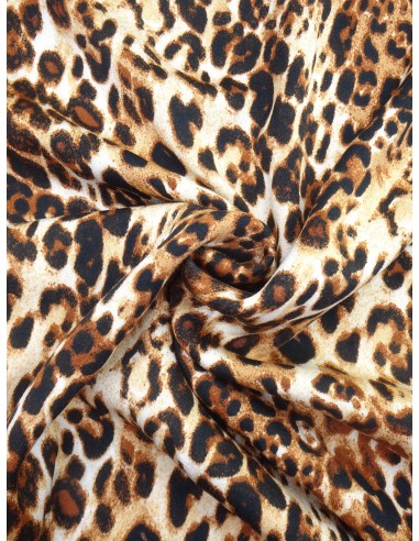 Tissu viscose imprimé motif léopard
