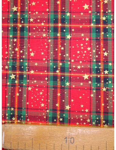 Tissu coton imprimé motif écossais...