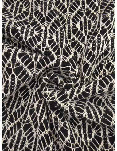 Tissu Tricot réversible - Noir blanc...