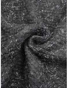 Tissu lainage - Noir fil...