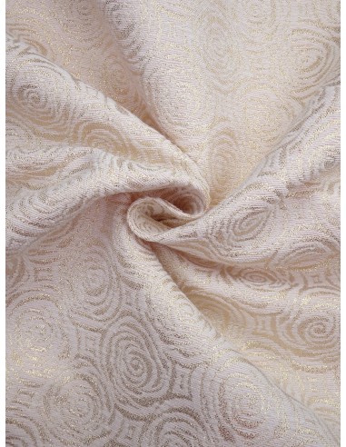 Tissu damassé - Blanc cassé lurex Or...