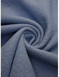 Tissu laine bouillie - Bleu...