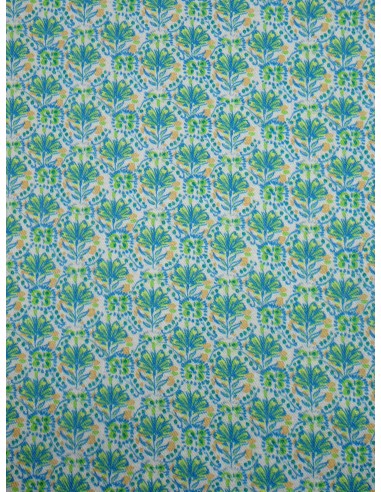 Tissu coton indien - motif fleurs
